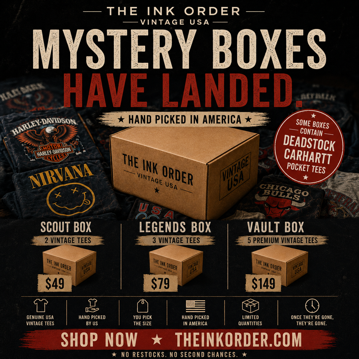Vintage Mystery Box - The Legend Box - 3 shirts.