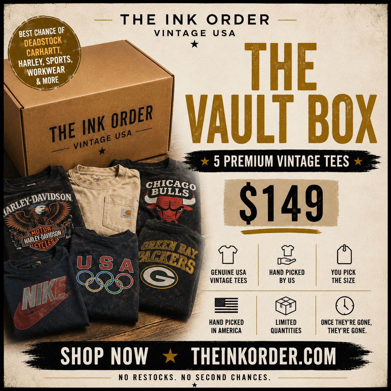 Vintage Mystery Box - The Vault Box - The Beast - 5 shirts