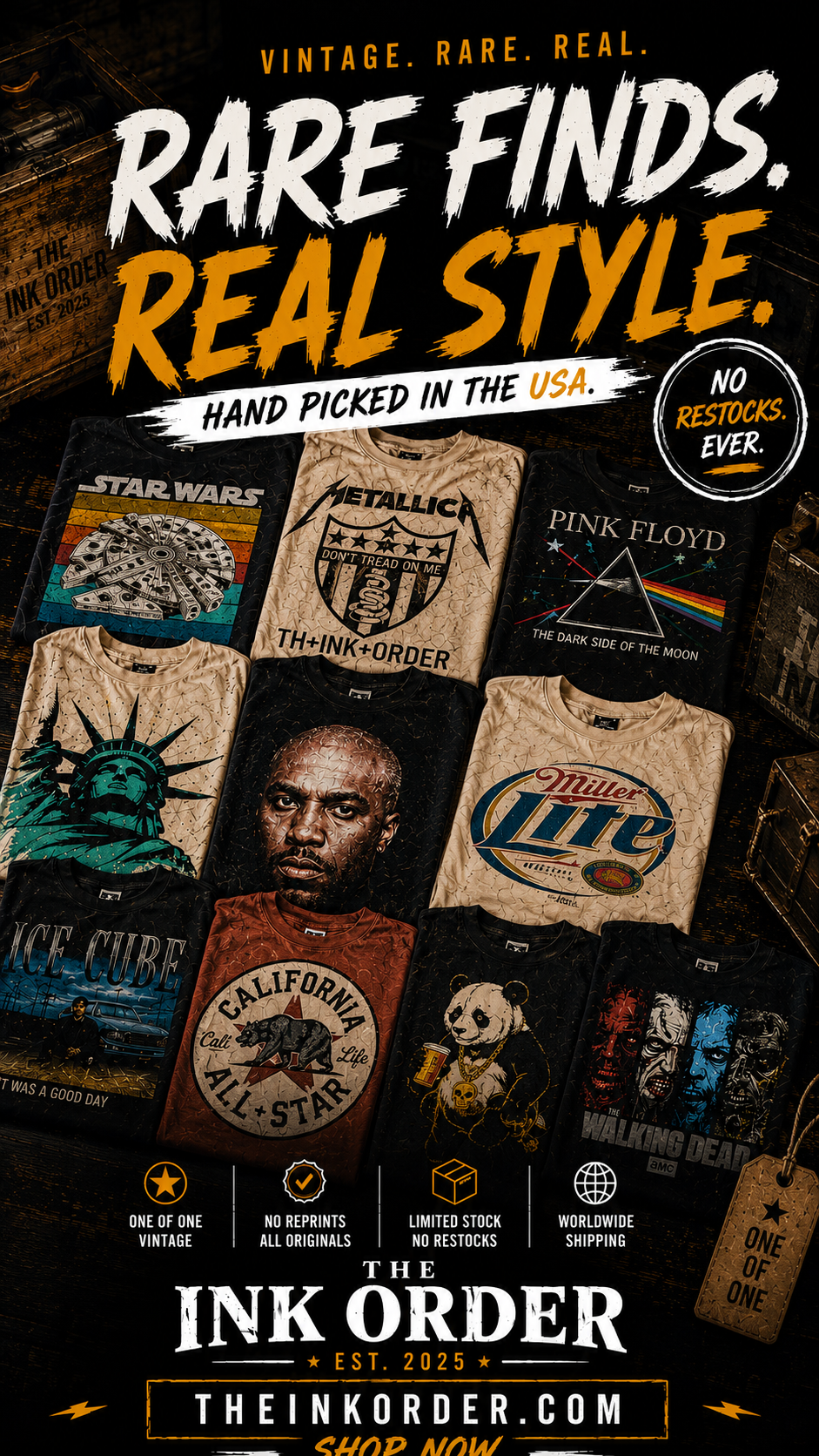 Vintage Mystery Box - The Vault Box - The Beast - 5 shirts