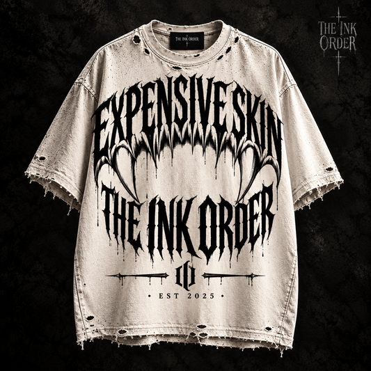 Expensive Skin - FANGS - custom aged printed Tee PRE ORDER NOV 26 DROP